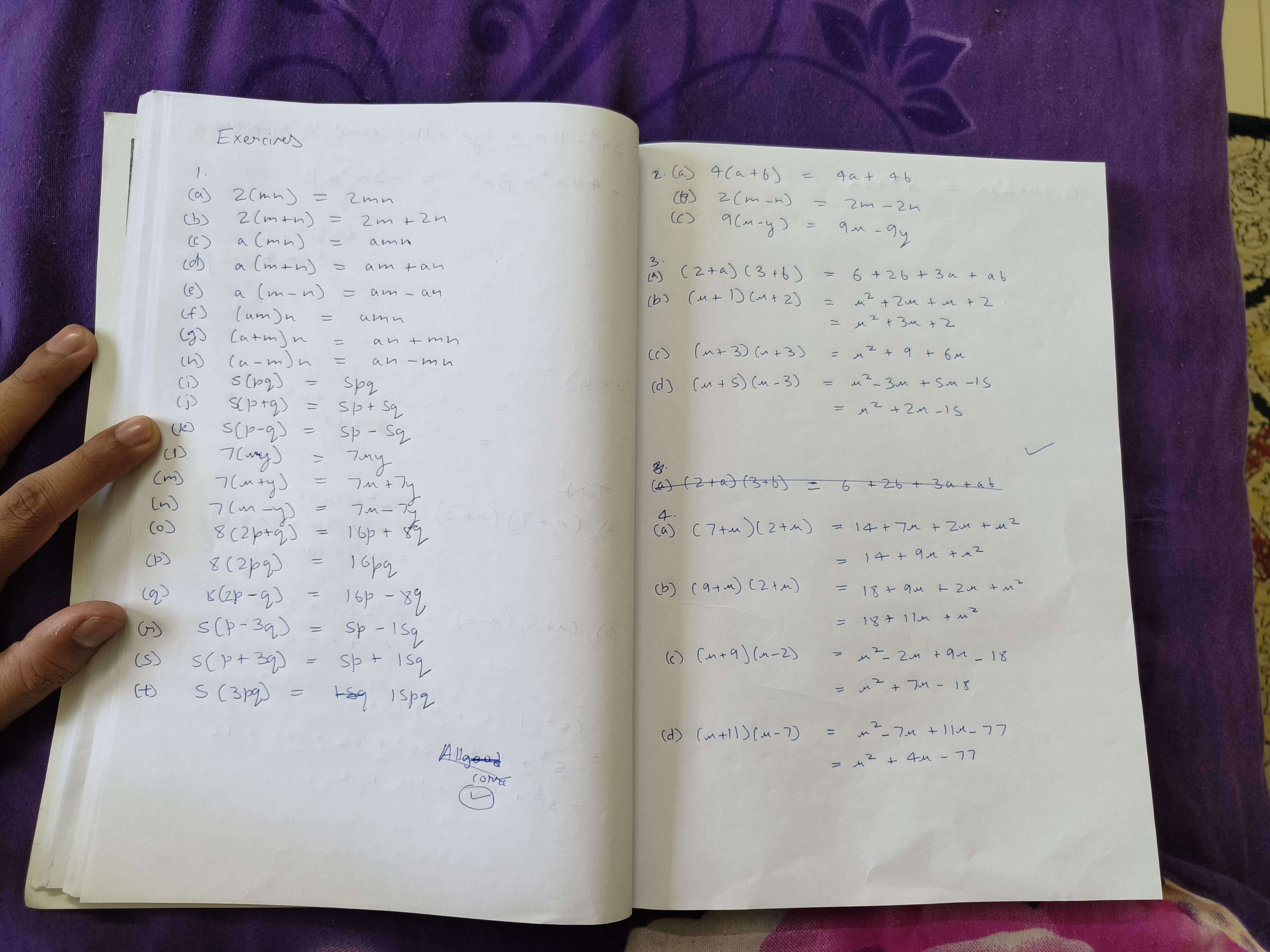 Notebook with solved exercises from HELM 1: Basic Algebra